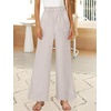 image:imageANRABESS Womens Linen Pants 2026 Summer Casual Loose Wide Leg Palazzo Pants High Waist Flowy Beach Trousers Work OutfitsBeige