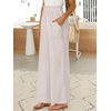 image:imageANRABESS Womens Linen Pants 2026 Summer Casual Loose Wide Leg Palazzo Pants High Waist Flowy Beach Trousers Work OutfitsBeige
