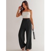image:imageANRABESS Womens Linen Pants 2026 Summer Casual Loose Wide Leg Palazzo Pants High Waist Flowy Beach Trousers Work OutfitsBlack