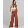 image:imageANRABESS Womens Linen Pants 2026 Summer Casual Loose Wide Leg Palazzo Pants High Waist Flowy Beach Trousers Work OutfitsBrown Red