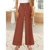 image:imageANRABESS Womens Linen Pants 2026 Summer Casual Loose Wide Leg Palazzo Pants High Waist Flowy Beach Trousers Work OutfitsBrown Red
