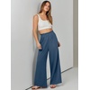 image:imageANRABESS Womens Linen Pants 2026 Summer Casual Loose Wide Leg Palazzo Pants High Waist Flowy Beach Trousers Work OutfitsDeep Blue