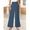 image:imageANRABESS Womens Linen Pants 2026 Summer Casual Loose Wide Leg Palazzo Pants High Waist Flowy Beach Trousers Work OutfitsDeep Blue