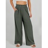 image:imageANRABESS Womens Linen Pants 2026 Summer Casual Loose Wide Leg Palazzo Pants High Waist Flowy Beach Trousers Work OutfitsGrey Green