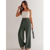 image:imageANRABESS Womens Linen Pants 2026 Summer Casual Loose Wide Leg Palazzo Pants High Waist Flowy Beach Trousers Work OutfitsGrey Green