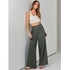 image:imageANRABESS Womens Linen Pants 2026 Summer Casual Loose Wide Leg Palazzo Pants High Waist Flowy Beach Trousers Work OutfitsGrey Green