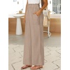 image:imageANRABESS Womens Linen Pants 2026 Summer Casual Loose Wide Leg Palazzo Pants High Waist Flowy Beach Trousers Work OutfitsKhaki