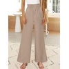 image:imageANRABESS Womens Linen Pants 2026 Summer Casual Loose Wide Leg Palazzo Pants High Waist Flowy Beach Trousers Work OutfitsKhaki