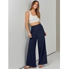 image:imageANRABESS Womens Linen Pants 2026 Summer Casual Loose Wide Leg Palazzo Pants High Waist Flowy Beach Trousers Work OutfitsNavy Blue
