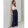 image:imageANRABESS Womens Linen Pants 2026 Summer Casual Loose Wide Leg Palazzo Pants High Waist Flowy Beach Trousers Work OutfitsNavy Blue