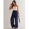 image:imageANRABESS Womens Linen Pants 2026 Summer Casual Loose Wide Leg Palazzo Pants High Waist Flowy Beach Trousers Work OutfitsNavy Blue
