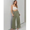 image:imageANRABESS Womens Linen Pants 2026 Summer Casual Loose Wide Leg Palazzo Pants High Waist Flowy Beach Trousers Work OutfitsOlive