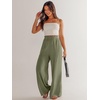 image:imageANRABESS Womens Linen Pants 2026 Summer Casual Loose Wide Leg Palazzo Pants High Waist Flowy Beach Trousers Work OutfitsOlive