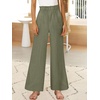 image:imageANRABESS Womens Linen Pants 2026 Summer Casual Loose Wide Leg Palazzo Pants High Waist Flowy Beach Trousers Work OutfitsOlive