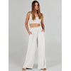 image:imageANRABESS Womens Linen Pants 2026 Summer Casual Loose Wide Leg Palazzo Pants High Waist Flowy Beach Trousers Work OutfitsWithe Cream