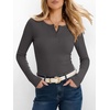image:imageANRABESS Womens Long Sleeve Henley Tops  Ribbed Knit Shirts Slim Fit Stretchy Soft Breathable Fabric Fall Winter Layer Casual Work Travel VacationEvery Day WearCharcoal