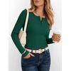 image:imageANRABESS Womens Long Sleeve Henley Tops  Ribbed Knit Shirts Slim Fit Stretchy Soft Breathable Fabric Fall Winter Layer Casual Work Travel VacationEvery Day WearForest Green