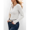 image:imageANRABESS Womens Long Sleeve Henley Tops  Ribbed Knit Shirts Slim Fit Stretchy Soft Breathable Fabric Fall Winter Layer Casual Work Travel VacationEvery Day WearWhite