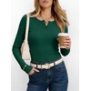 image:imageANRABESS Womens Long Sleeve Henley Tops  Ribbed Knit Shirts Slim Fit Stretchy Soft Breathable Fabric Fall Winter Layer Casual Work Travel VacationEvery Day WearForest Green