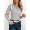 image:imageANRABESS Womens Long Sleeve Henley Tops  Ribbed Knit Shirts Slim Fit Stretchy Soft Breathable Fabric Fall Winter Layer Casual Work Travel VacationEvery Day WearGrey