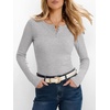 image:imageANRABESS Womens Long Sleeve Henley Tops  Ribbed Knit Shirts Slim Fit Stretchy Soft Breathable Fabric Fall Winter Layer Casual Work Travel VacationEvery Day WearGrey