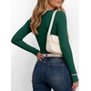 image:imageANRABESS Womens Long Sleeve Henley Tops  Ribbed Knit Shirts Slim Fit Stretchy Soft Breathable Fabric Fall Winter Layer Casual Work Travel VacationEvery Day WearForest Green