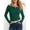 image:imageANRABESS Womens Long Sleeve Henley Tops  Ribbed Knit Shirts Slim Fit Stretchy Soft Breathable Fabric Fall Winter Layer Casual Work Travel VacationEvery Day WearForest Green
