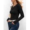 image:imageANRABESS Womens Long Sleeve Henley Tops  Ribbed Knit Shirts Slim Fit Stretchy Soft Breathable Fabric Fall Winter Layer Casual Work Travel VacationEvery Day WearBlack