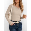 image:imageANRABESS Womens Long Sleeve Henley Tops  Ribbed Knit Shirts Slim Fit Stretchy Soft Breathable Fabric Fall Winter Layer Casual Work Travel VacationEvery Day WearBeige