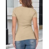 image:imageANRABESS Womens Short Sleeve Tops Built in Bra Slim Fitted Ribbed Knit Crewneck Shirts 2026 Casual Summer Basic Tee ClothesApricot