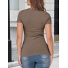 image:imageANRABESS Womens Short Sleeve Tops Built in Bra Slim Fitted Ribbed Knit Crewneck Shirts 2026 Casual Summer Basic Tee ClothesBrown