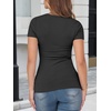 image:imageANRABESS Womens Short Sleeve Tops Built in Bra Slim Fitted Ribbed Knit Crewneck Shirts 2026 Casual Summer Basic Tee ClothesCharcoal