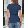 image:imageANRABESS Womens Short Sleeve Tops Built in Bra Slim Fitted Ribbed Knit Crewneck Shirts 2026 Casual Summer Basic Tee ClothesDeep Blue