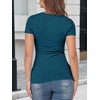 image:imageANRABESS Womens Short Sleeve Tops Built in Bra Slim Fitted Ribbed Knit Crewneck Shirts 2026 Casual Summer Basic Tee ClothesTeal