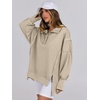 image:imageANRABESS Womens Sweatshirts Oversized Casual Loose Button Up Henley Pullover Top High Low Split 2026 Fall Fashion OutfitsApricot