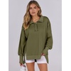 image:imageANRABESS Womens Sweatshirts Oversized Casual Loose Button Up Henley Pullover Top High Low Split 2026 Fall Fashion OutfitsArmy Green