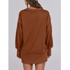 image:imageANRABESS Womens Sweatshirts Oversized Casual Loose Button Up Henley Pullover Top High Low Split 2026 Fall Fashion OutfitsBrown