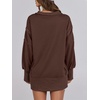 image:imageANRABESS Womens Sweatshirts Oversized Casual Loose Button Up Henley Pullover Top High Low Split 2026 Fall Fashion OutfitsCoffee