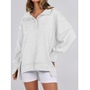 image:imageANRABESS Womens Sweatshirts Oversized Casual Loose Button Up Henley Pullover Top High Low Split 2026 Fall Fashion OutfitsLight Grey