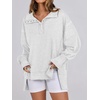 image:imageANRABESS Womens Sweatshirts Oversized Casual Loose Button Up Henley Pullover Top High Low Split 2026 Fall Fashion OutfitsLight Grey
