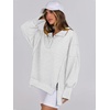 image:imageANRABESS Womens Sweatshirts Oversized Casual Loose Button Up Henley Pullover Top High Low Split 2026 Fall Fashion OutfitsLight Grey