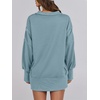 image:imageANRABESS Womens Sweatshirts Oversized Casual Loose Button Up Henley Pullover Top High Low Split 2026 Fall Fashion OutfitsLight Grey Blue