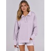 image:imageANRABESS Womens Sweatshirts Oversized Casual Loose Button Up Henley Pullover Top High Low Split 2026 Fall Fashion OutfitsLight Purple