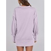image:imageANRABESS Womens Sweatshirts Oversized Casual Loose Button Up Henley Pullover Top High Low Split 2026 Fall Fashion OutfitsLight Purple