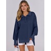 image:imageANRABESS Womens Sweatshirts Oversized Casual Loose Button Up Henley Pullover Top High Low Split 2026 Fall Fashion OutfitsNavy Blue