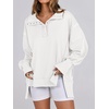 image:imageANRABESS Womens Sweatshirts Oversized Casual Loose Button Up Henley Pullover Top High Low Split 2026 Fall Fashion OutfitsWhite