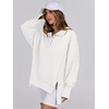 image:imageANRABESS Womens Sweatshirts Oversized Casual Loose Button Up Henley Pullover Top High Low Split 2026 Fall Fashion OutfitsWhite