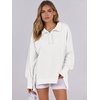 image:imageANRABESS Womens Sweatshirts Oversized Casual Loose Button Up Henley Pullover Top High Low Split 2026 Fall Fashion OutfitsWhite