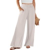 image:imageANRABESS Womens Linen Pants 2026 Summer Casual Loose Wide Leg Palazzo Pants High Waist Flowy Beach Trousers Work OutfitsBeige