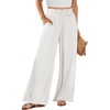 image:imageANRABESS Womens Linen Pants 2026 Summer Casual Loose Wide Leg Palazzo Pants High Waist Flowy Beach Trousers Work OutfitsWithe Cream